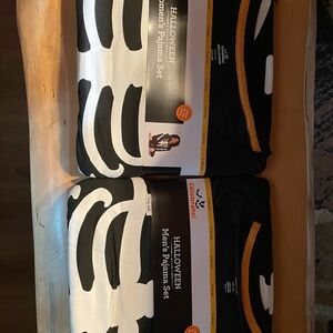 Men's and women’s  Halloween Pajama Set - Black and White